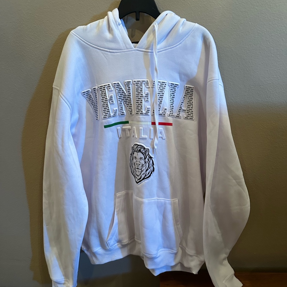 White Graphic Hoodie from Italy